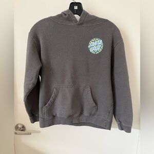 Santa Cruz Skateboards Gray Hoodie Floral Logo Small (See Measurements)